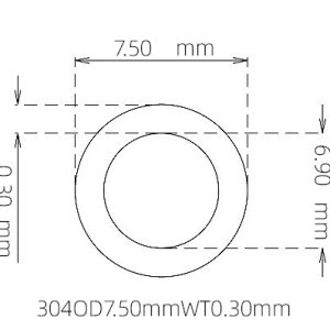 7.50mm / 6.90mm Stainless Steel 304 Capillary Tube