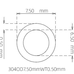7.50mm / 6.50mm Stainless Steel 304 Capillary Tube