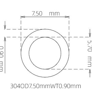 7.50mm / 5.70mm Stainless Steel 304 Capillary Tube