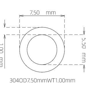 7.50mm / 5.50mm Stainless Steel 304 Capillary Tube