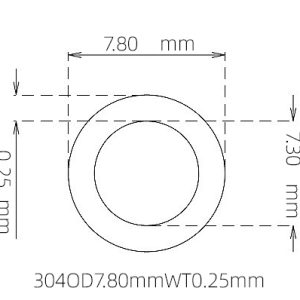 7.80mm / 7.30mm Stainless Steel 304 Capillary Tube