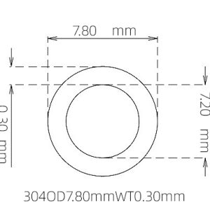 7.80mm / 7.20mm Stainless Steel 304 Capillary Tube