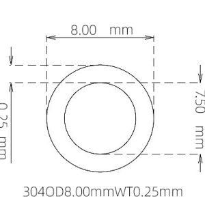8.00mm / 7.50mm Stainless Steel 304 Capillary Tube