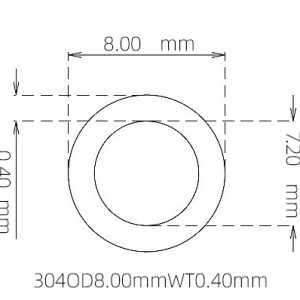 8.00mm / 7.20mm Stainless Steel 304 Capillary Tube