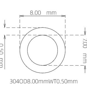 8.00mm / 7.00mm Stainless Steel 304 Capillary Tube
