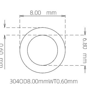 8.00mm / 6.80mm Stainless Steel 304 Capillary Tube