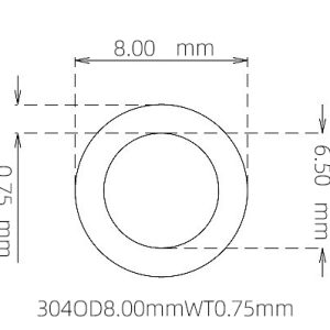 8.00mm / 6.50mm Stainless Steel 304 Capillary Tube