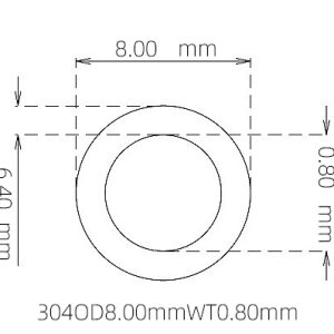 8.00mm / 6.40mm Stainless Steel 304 Capillary Tube