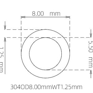 8.00mm / 5.50mm Stainless Steel 304 Capillary Tube