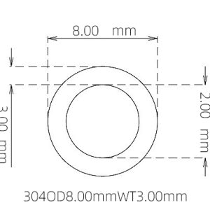 8.00mm / 2.00mm Stainless Steel 304 Capillary Tube