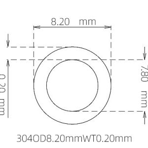 8.20mm / 7.80mm Stainless Steel 304 Capillary Tube