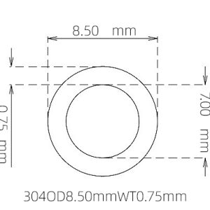 8.50mm / 7.00mm Stainless Steel 304 Capillary Tube