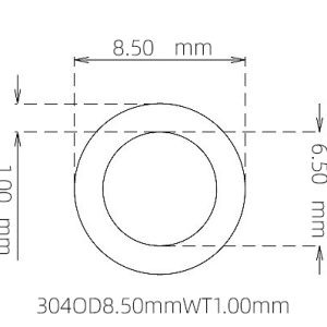 8.50mm / 6.50mm Stainless Steel 304 Capillary Tube