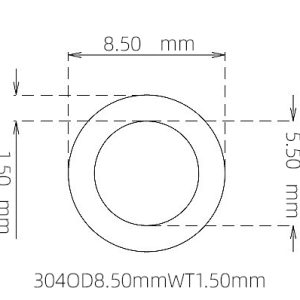 8.50mm / 5.50mm Stainless Steel 304 Capillary Tube