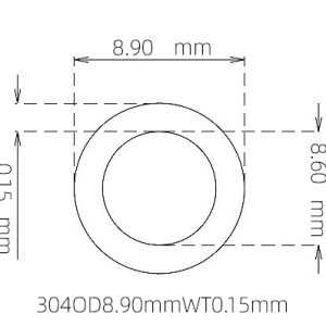 8.90mm / 8.60mm Stainless Steel 304 Capillary Tube
