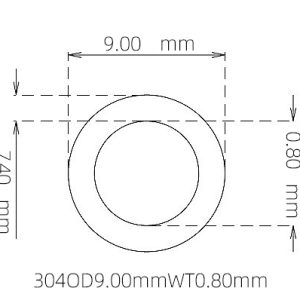 9.00mm / 7.40mm Stainless Steel 304 Capillary Tube