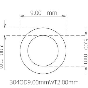 9.00mm / 5.00mm Stainless Steel 304 Capillary Tube