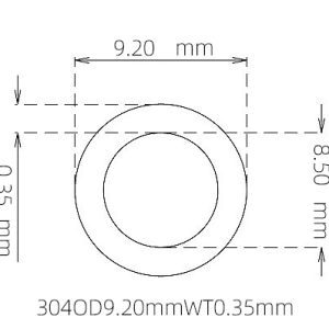 9.20mm / 8.50mm Stainless Steel 304 Capillary Tube