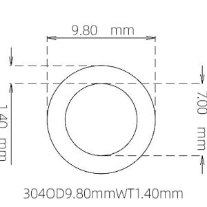 9.80mm / 7.00mm Stainless Steel 304 Capillary Tube