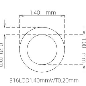 1.40mm / 1.00mm Stainless Steel 316L Capillary Tube