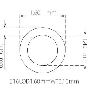 1.60mm / 1.40mm Stainless Steel 316L Capillary Tube