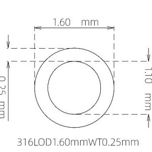 1.60mm / 1.10mm Stainless Steel 316L Capillary Tube