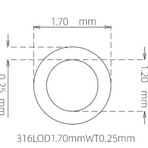 1.70mm / 1.20mm Stainless Steel 316L Capillary Tube