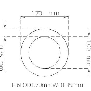 1.70mm / 1.00mm Stainless Steel 316L Capillary Tube