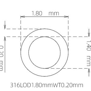 1.80mm / 1.40mm Stainless Steel 316L Capillary Tube