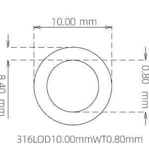 10.00mm / 8.40mm Stainless Steel 316L Capillary Tube