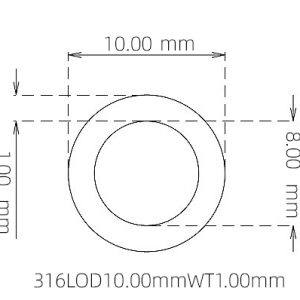 10.00mm / 8.00mm Stainless Steel 316L Capillary Tube