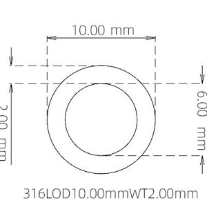 10.00mm / 6.00mm Stainless Steel 316L Capillary Tube