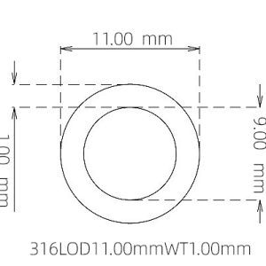 11.00mm / 9.00mm Stainless Steel 316L Capillary Tube
