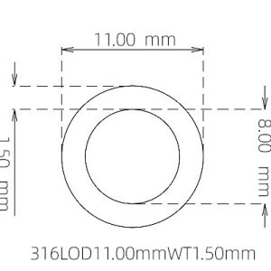 11.00mm / 8.00mm Stainless Steel 316L Capillary Tube