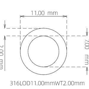 11.00mm / 7.00mm Stainless Steel 316L Capillary Tube