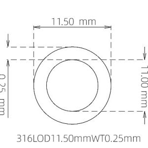 11.50mm / 11.00mm Stainless Steel 316L Capillary Tube