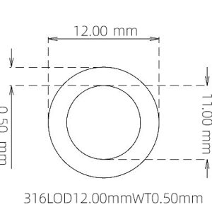 12.00mm / 11.00mm Stainless Steel 316L Capillary Tube