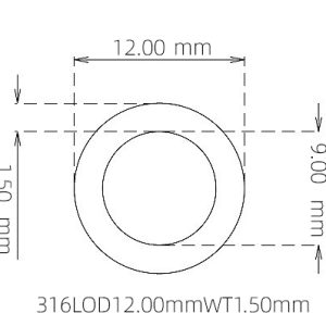 12.00mm / 9.00mm Stainless Steel 316L Capillary Tube