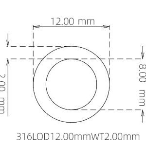 12.00mm / 8.00mm Stainless Steel 316L Capillary Tube