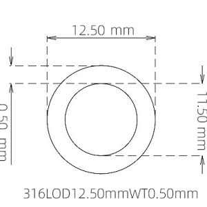 12.50mm / 11.50mm Stainless Steel 316L Capillary Tube