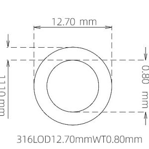 12.70mm / 11.10mm Stainless Steel 316L Capillary Tube
