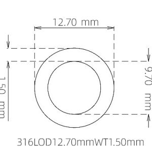12.70mm / 9.70mm Stainless Steel 316L Capillary Tube