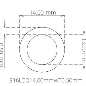 14.00mm / 13.00mm Stainless Steel 316L Capillary Tube