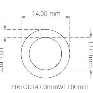 14.00mm / 12.00mm Stainless Steel 316L Capillary Tube