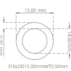 15.00mm / 14.00mm Stainless Steel 316L Capillary Tube