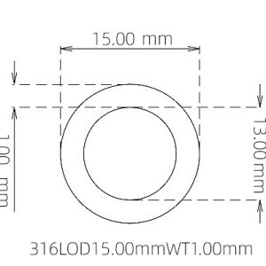 15.00mm / 13.00mm Stainless Steel 316L Capillary Tube
