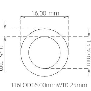 16.00mm / 15.50mm Stainless Steel 316L Capillary Tube