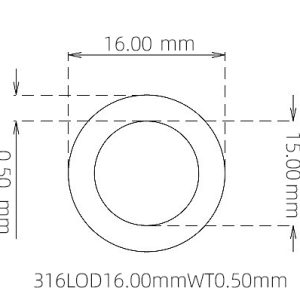 16.00mm / 15.00mm Stainless Steel 316L Capillary Tube