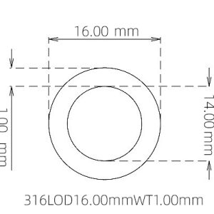 16.00mm / 14.00mm Stainless Steel 316L Capillary Tube