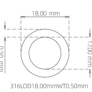 18.00mm / 17.00mm Stainless Steel 316L Capillary Tube